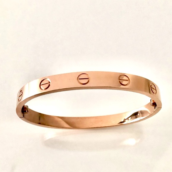 Rose Gold Screw Bracelet Cuff Classic Model - Picture 8 of 8